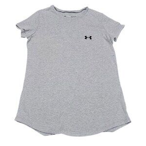 Under Armour Girls Loose Fit Crew Neck Short Sleeve T-Shirt Gray Size Medium New